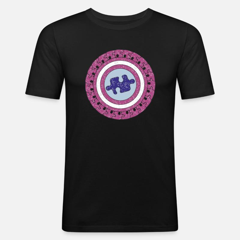 AUTISMUS PUZZLE - Männer Slim Fit T-Shirt - Schwarz