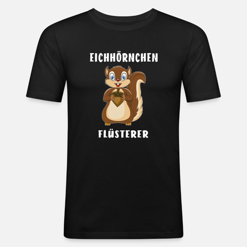 EICHHÖRNCHEN FLÜSTERER - Männer Slim Fit T-Shirt - Schwarz