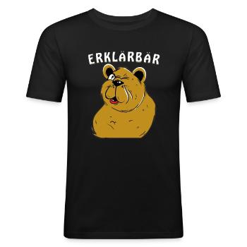 ERKLÄRBÄR - Männer Slim Fit T-Shirt - Schwarz - Vorne - Nik (191cm)
