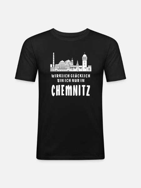 CHEMNITZ - Männer Slim Fit T-Shirt - Schwarz