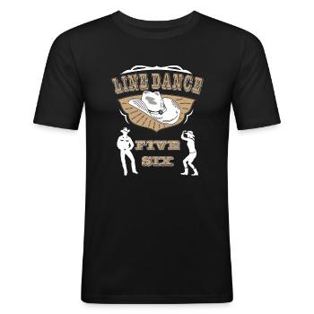 LINE DANCE - Men's Slim Fit T-Shirt - black - Front - Nik (191cm)