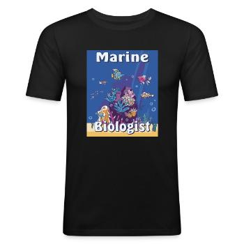 MARINE BIOLOGIST - Men's Slim Fit T-Shirt - black - Front - Nik (191cm)