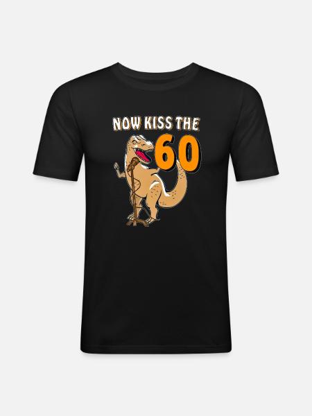 NOW KISS THE 60 - Men's Slim Fit T-Shirt - black