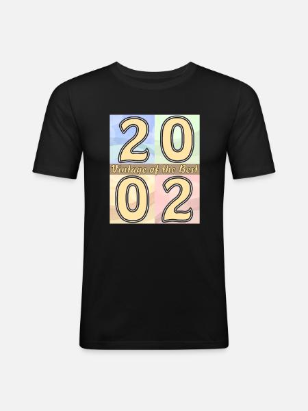 BIRTHDAY YEAR 2002 - Men's Slim Fit T-Shirt - black
