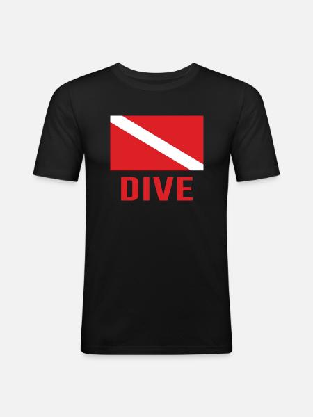 Dive Flag Diving Diver - Men's Slim Fit T-Shirt - black
