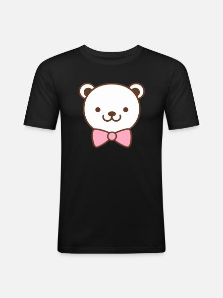 Cute Teddy Bear Teddy Bear - Men's Slim Fit T-Shirt - black