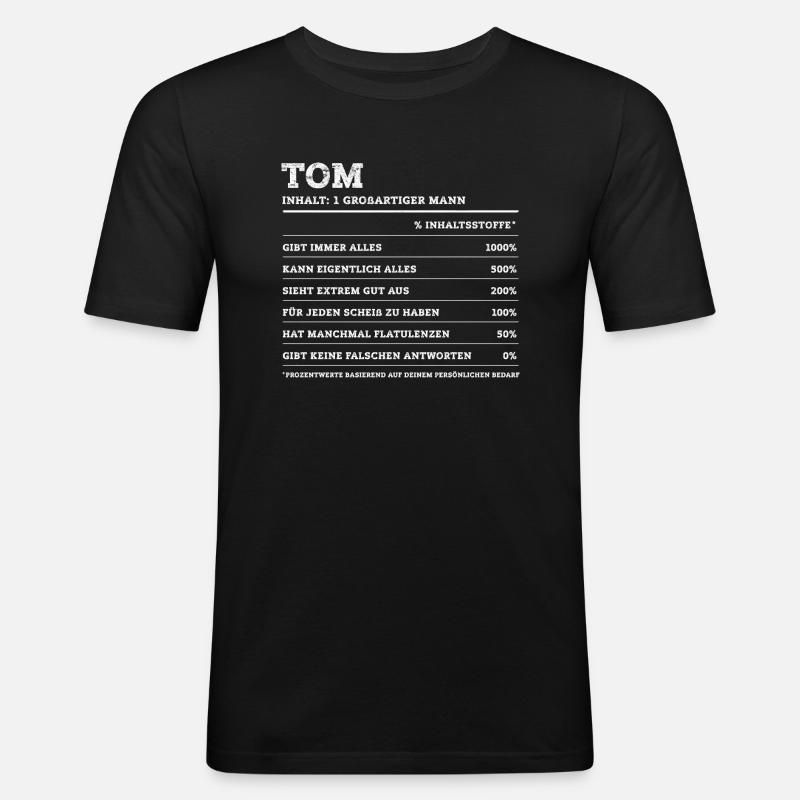 Tom Großer Mann First Name - Men's Slim Fit T-Shirt - black