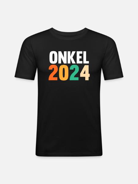 Werdender Onkel 2037 - Männer Slim Fit T-Shirt - Schwarz