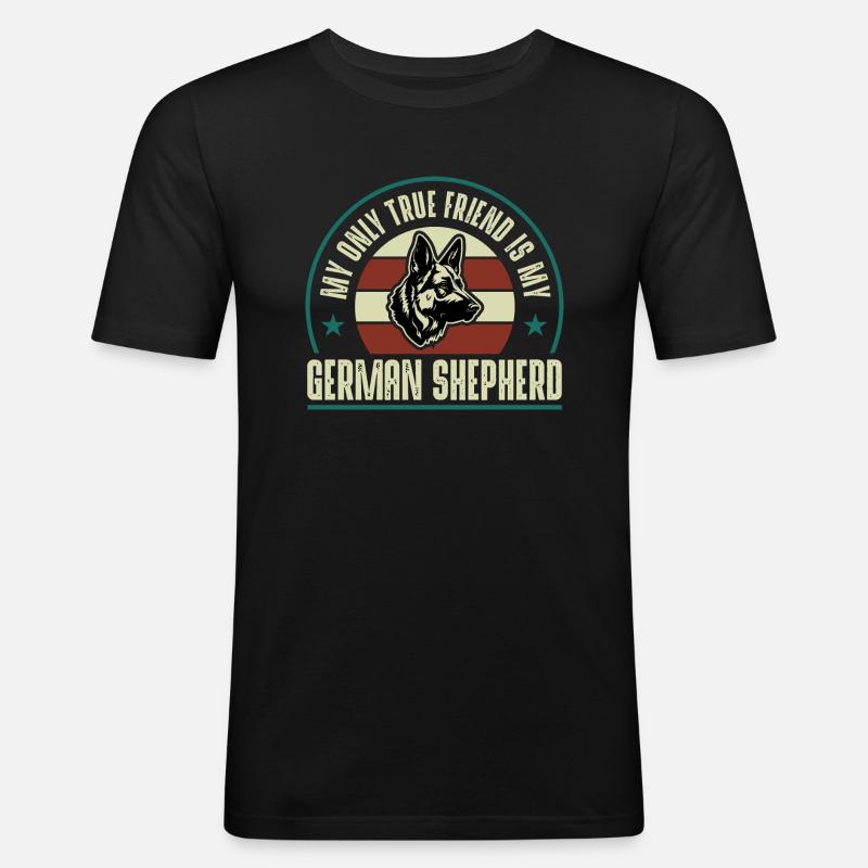 Deutscher Schäferhund - Männer Slim Fit T-Shirt - Schwarz