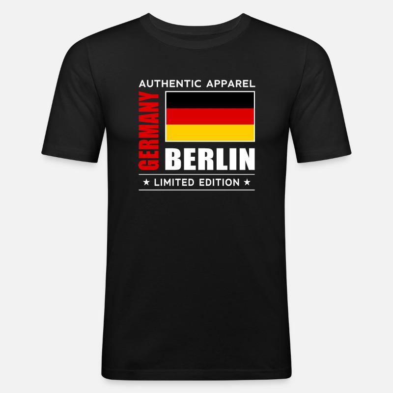 Berlin - Männer Slim Fit T-Shirt - Schwarz