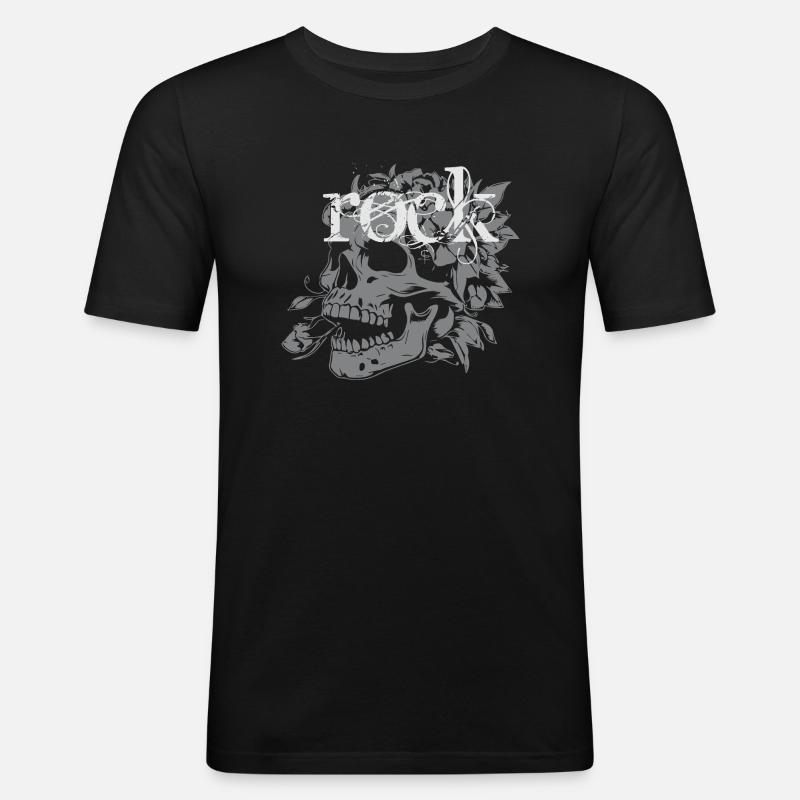 Gothic Rock Design - Männer Slim Fit T-Shirt - Schwarz