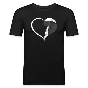 Heart Cute Honey Badger - Men's Slim Fit T-Shirt - black - Front - Nik (191cm)