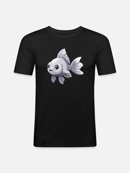 Silver Veiltail Goldfish - Men's Slim Fit T-Shirt - black