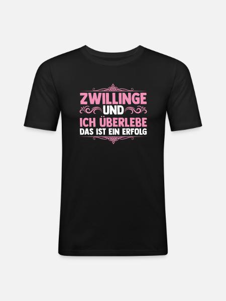 Maman de jumeaux - T-shirt près du corps Homme - noir
