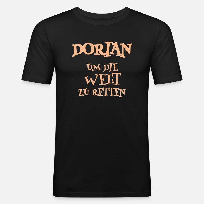 Dorian - Männer Slim Fit T-Shirt - Schwarz