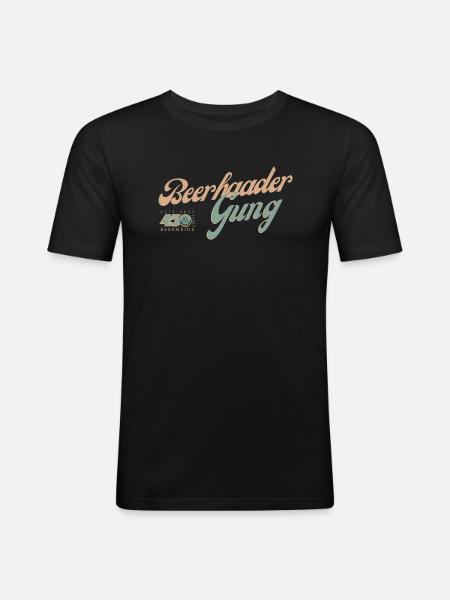 Beerhaader Gung - Männer Slim Fit T-Shirt - Schwarz