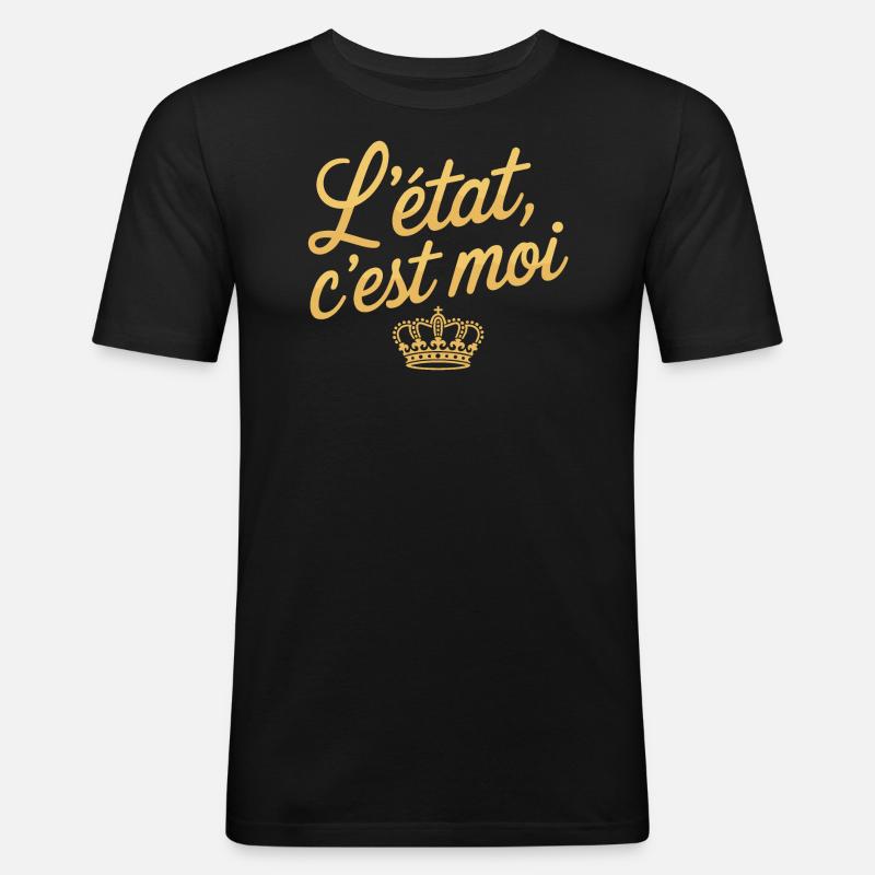 L'Etat c'est moi - T-shirt près du corps Homme - noir