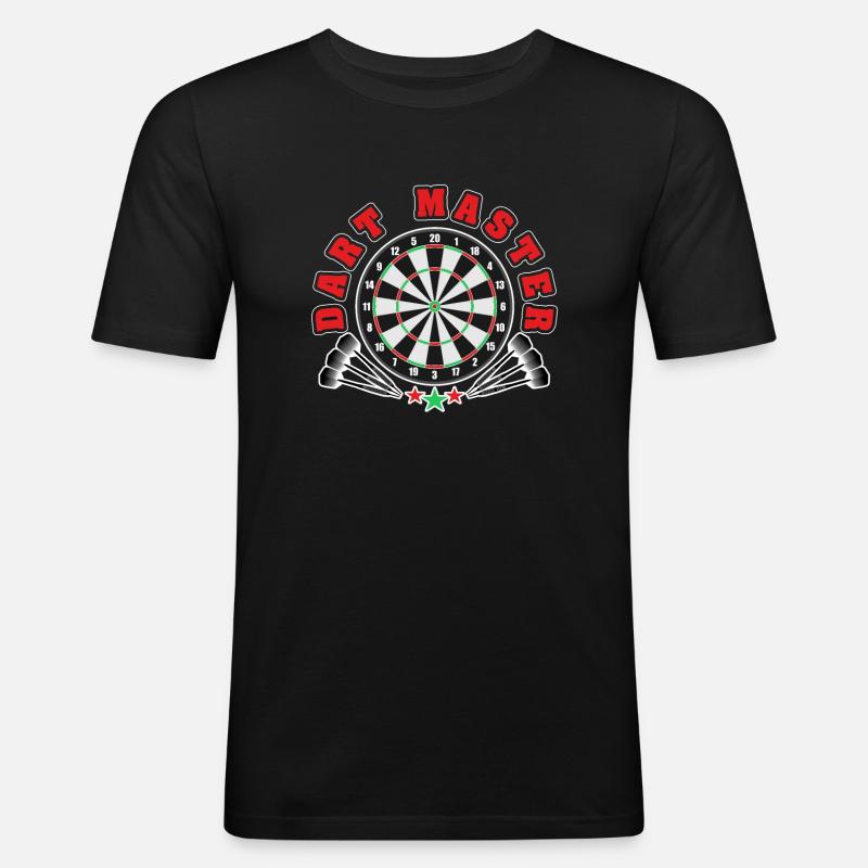 Dart Pfeil Darts - Männer Slim Fit T-Shirt - Schwarz