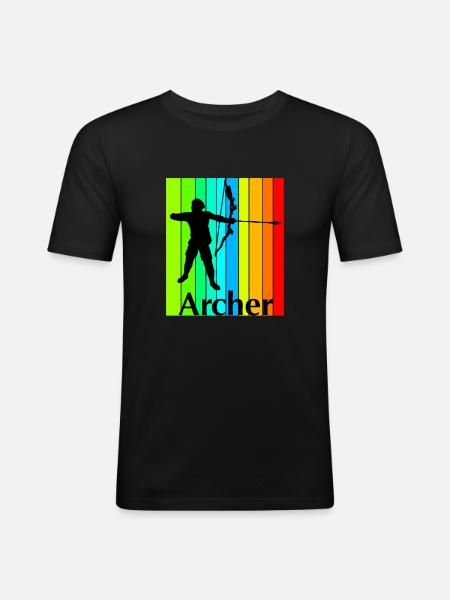 Bogenschütze - Männer Slim Fit T-Shirt - Schwarz