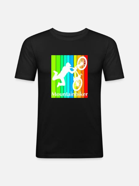 Mountainbiker - Männer Slim Fit T-Shirt - Schwarz