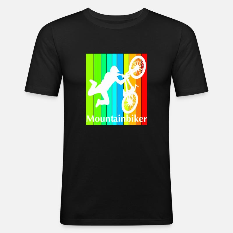 Mountainbiker - Männer Slim Fit T-Shirt - Schwarz