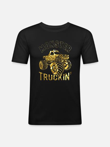 Monster Truck - Männer Slim Fit T-Shirt - Schwarz