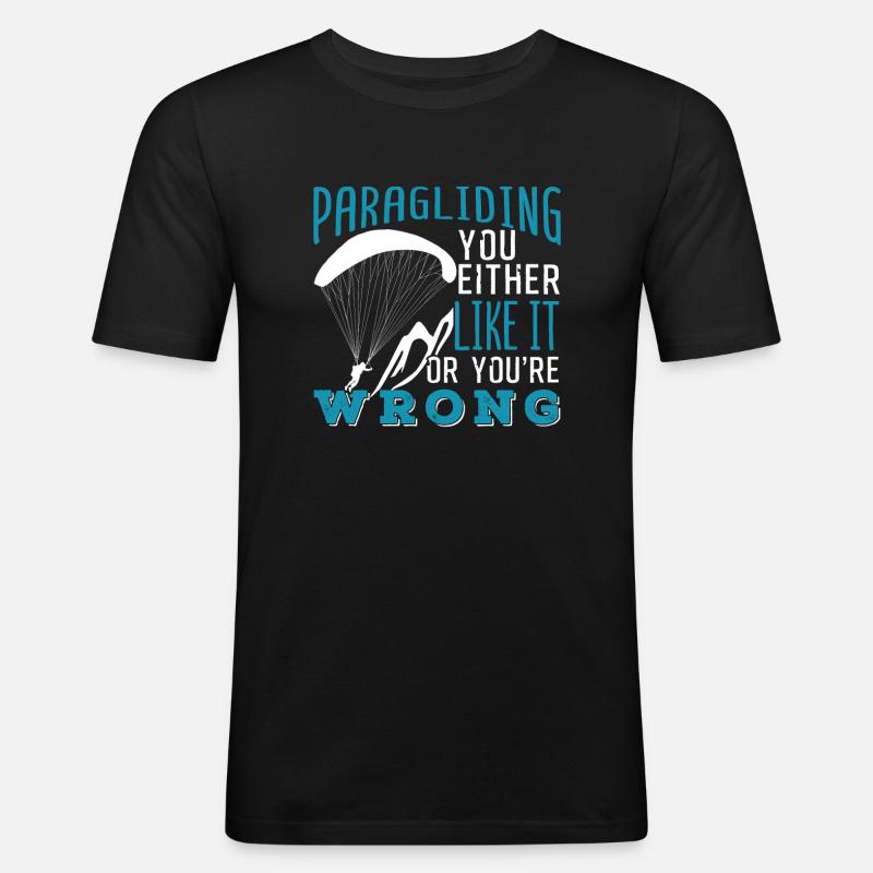 Paragliding - Männer Slim Fit T-Shirt - Schwarz