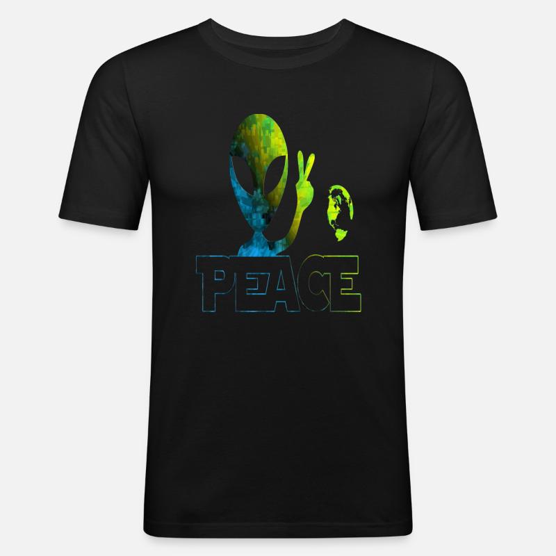 Aliens - Männer Slim Fit T-Shirt - Schwarz