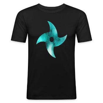 Ninja - Männer Slim Fit T-Shirt - Schwarz - Vorne - Nik (191cm)