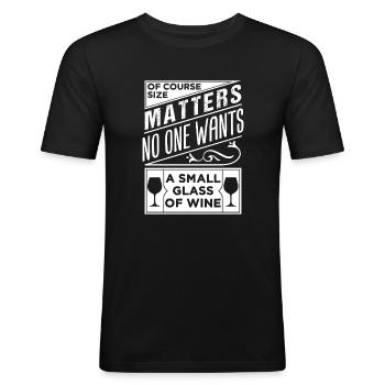 Wine - Men's Slim Fit T-Shirt - black - Front - Nik (191cm)