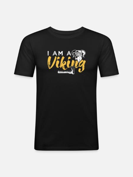 Vikings - T-shirt près du corps Homme - noir