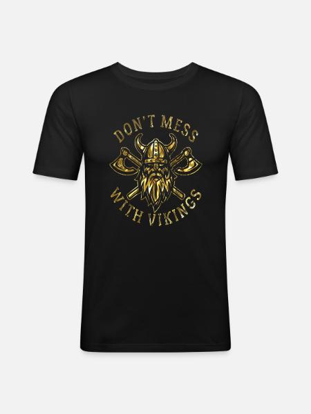 Vikings - T-shirt près du corps Homme - noir