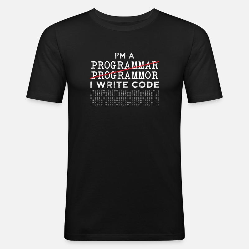 Programmierer - Männer Slim Fit T-Shirt - Schwarz