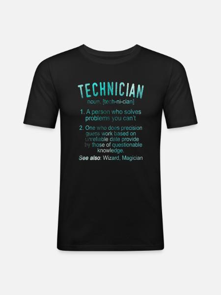 Techniciens - T-shirt près du corps Homme - noir