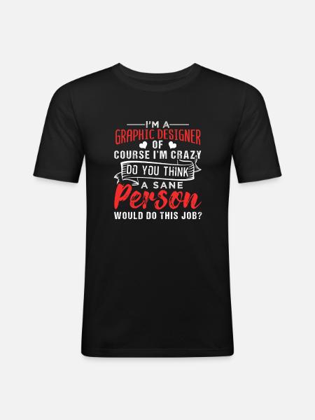 Graphistes - T-shirt près du corps Homme - noir