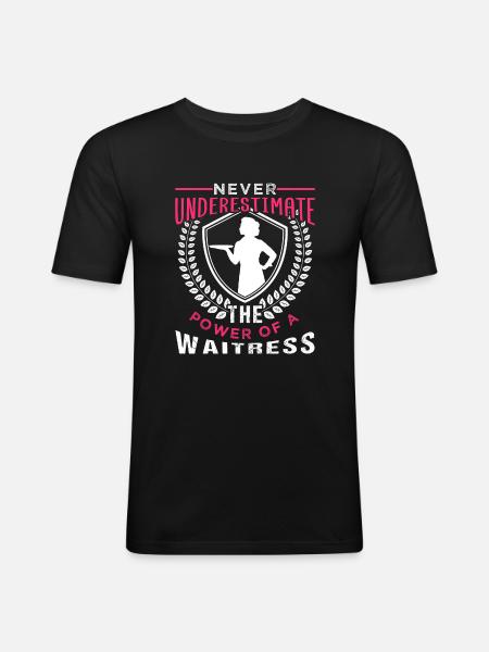 Kellnerin - Männer Slim Fit T-Shirt - Schwarz