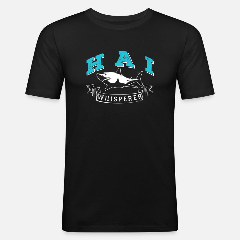 Hai - Männer Slim Fit T-Shirt - Schwarz