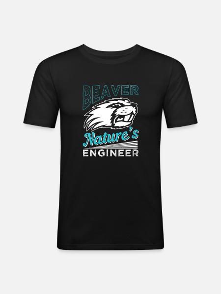 Biber - T-shirt près du corps Homme - noir