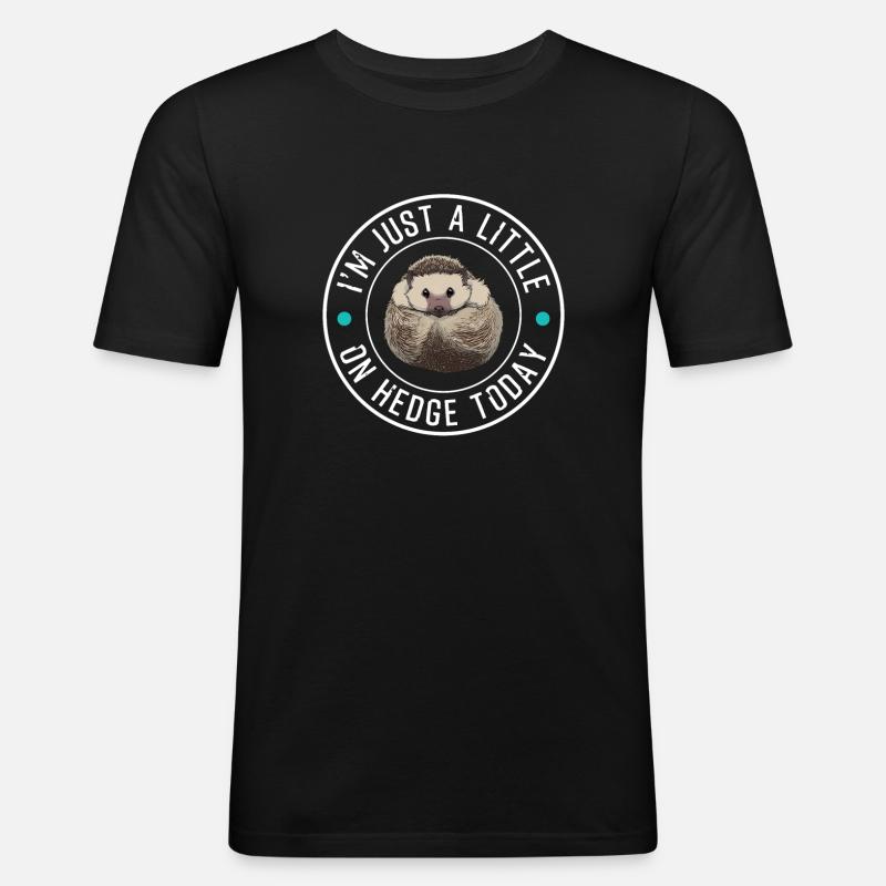 Igel - Männer Slim Fit T-Shirt - Schwarz