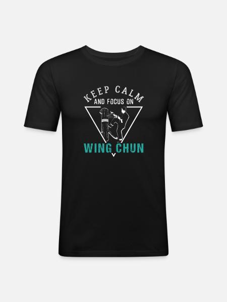 Wing Chun - T-shirt près du corps Homme - noir
