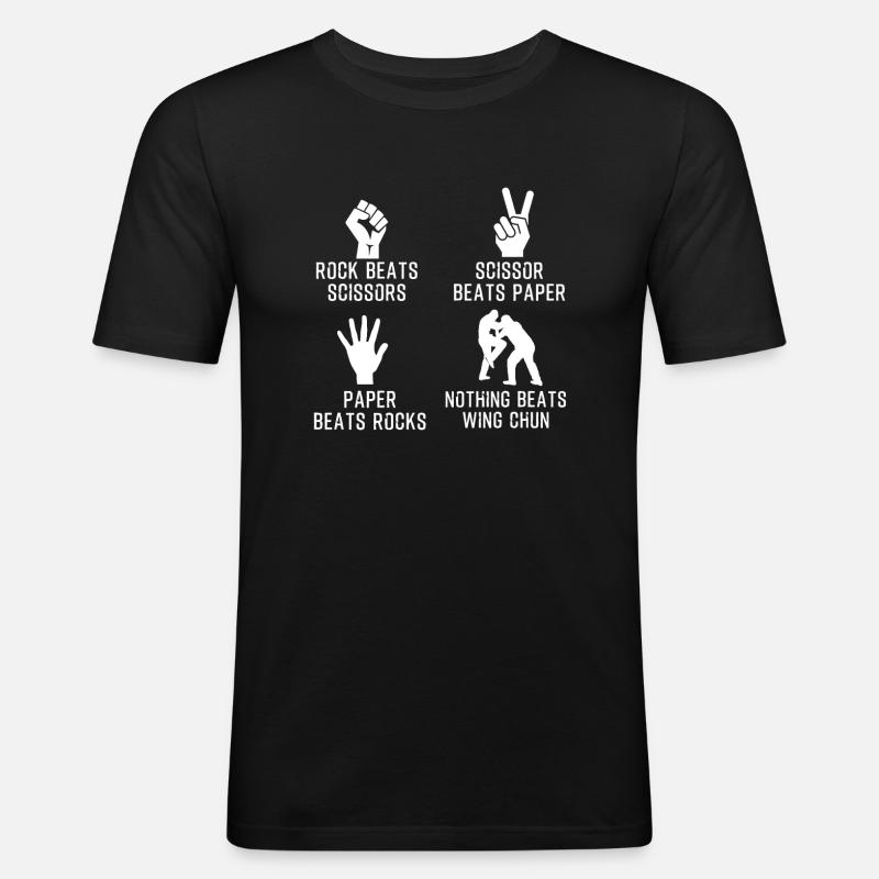 Wing Chun - Männer Slim Fit T-Shirt - Schwarz