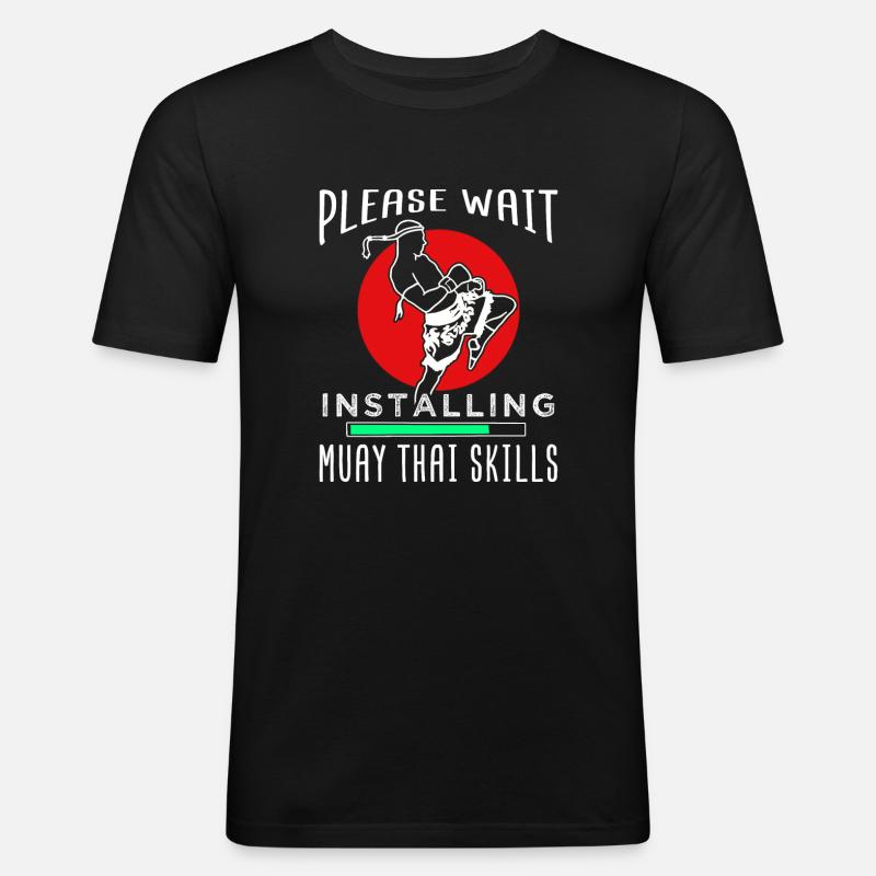 Muay Thai - Männer Slim Fit T-Shirt - Schwarz