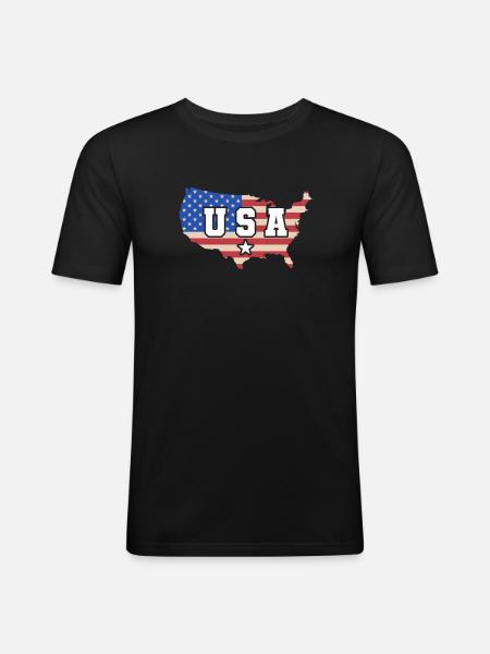 America - Men's Slim Fit T-Shirt - black