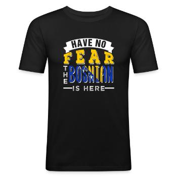 Bosnie-Herzégovine - T-shirt près du corps Homme - noir - Devant - Nik (191cm)