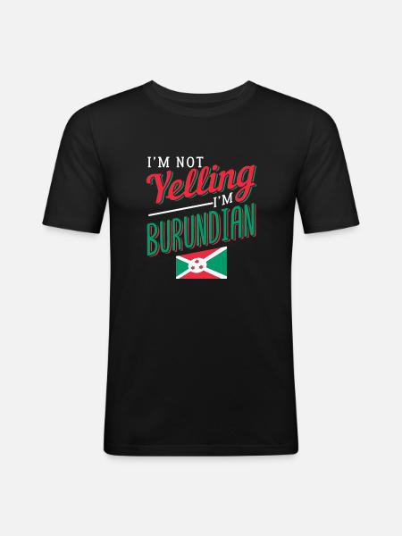 Burundi - Männer Slim Fit T-Shirt - Schwarz
