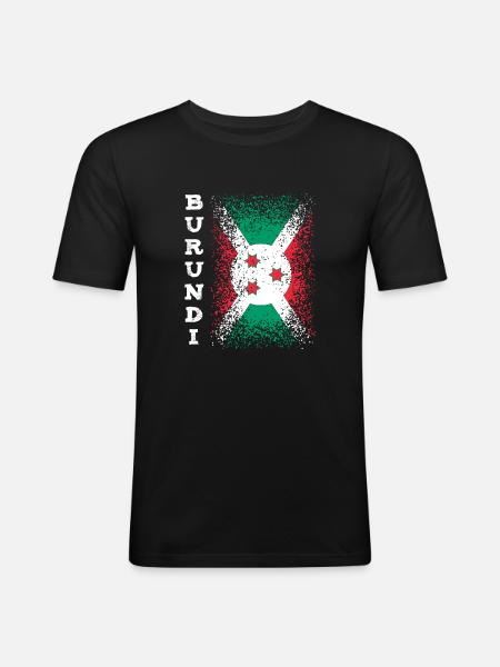 Burundi - Men's Slim Fit T-Shirt - black