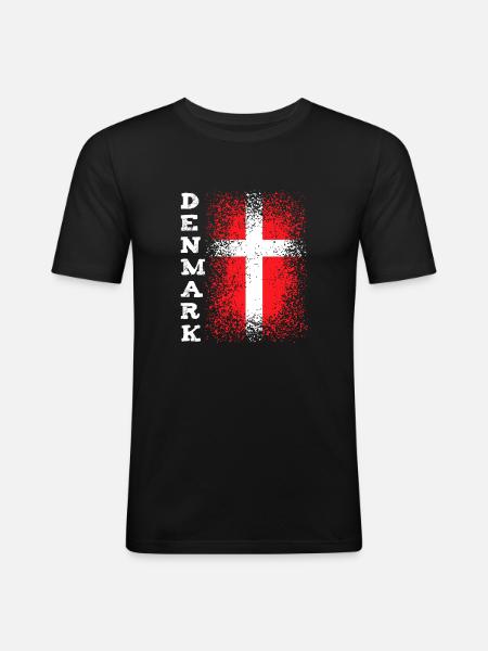 Danemark Pavillon - T-shirt près du corps Homme - noir