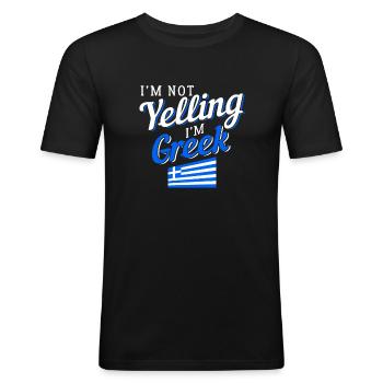 Griechenland - Männer Slim Fit T-Shirt - Schwarz - Vorne - Nik (191cm)