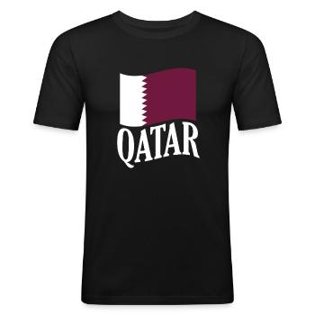 Qatar - T-shirt près du corps Homme - noir - Devant - Nik (191cm)
