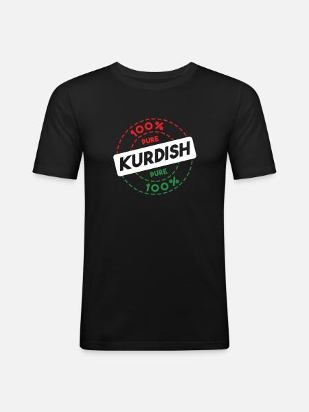 Kurdistan - Männer Slim Fit T-Shirt - Schwarz